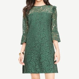 AnnTaylor 14P Green Lace Dress